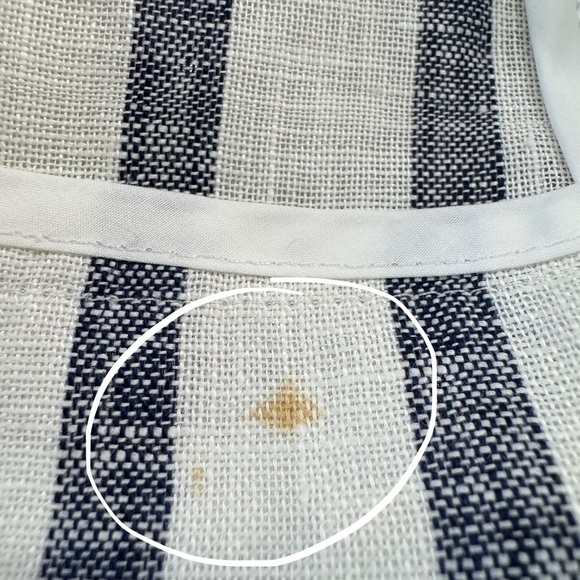 A Loves A Striped Double-Breasted Linen Blazer M - Picture 6 of 6